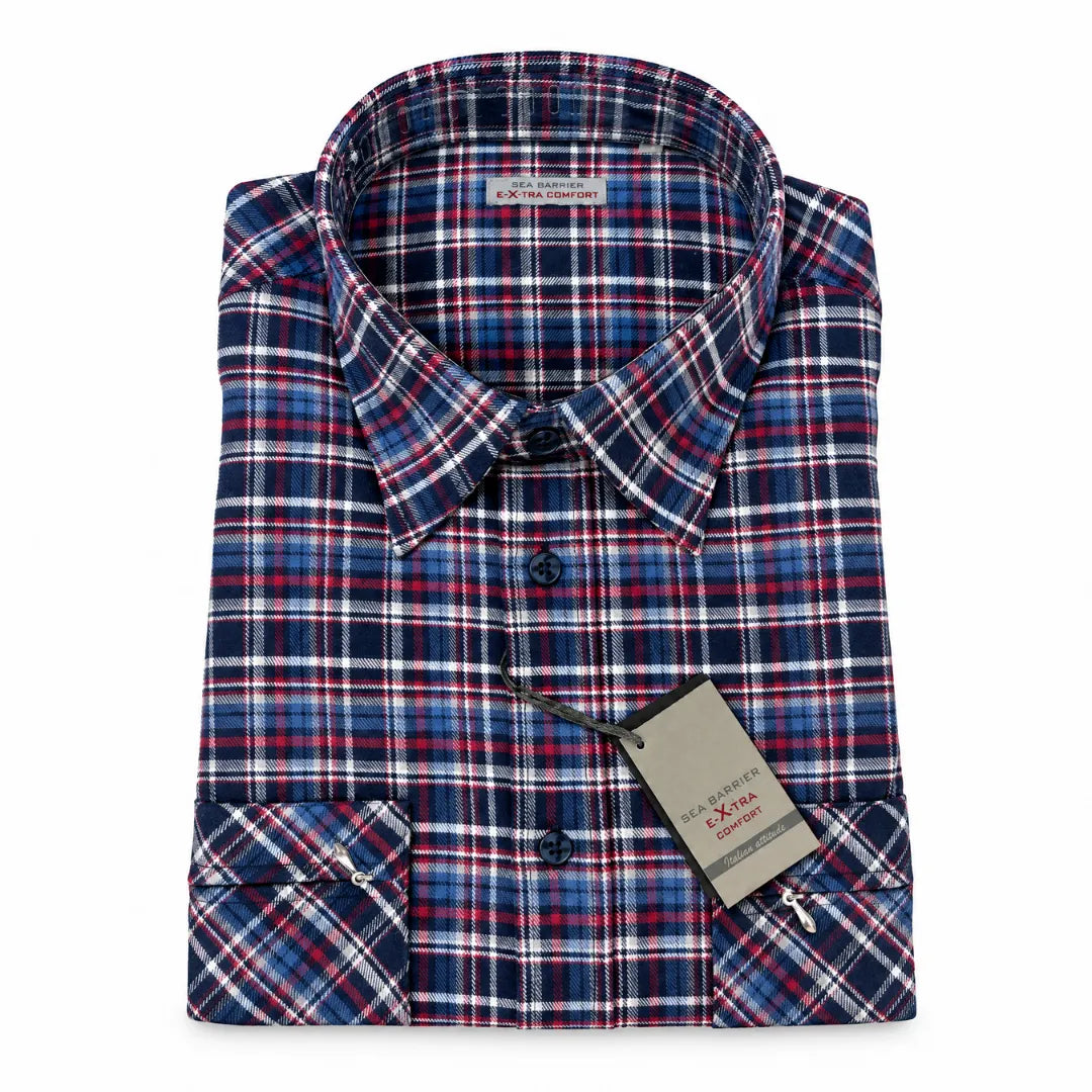 Camicia manica Lunga Calibrata Sea Barrier Blu e Rossa
