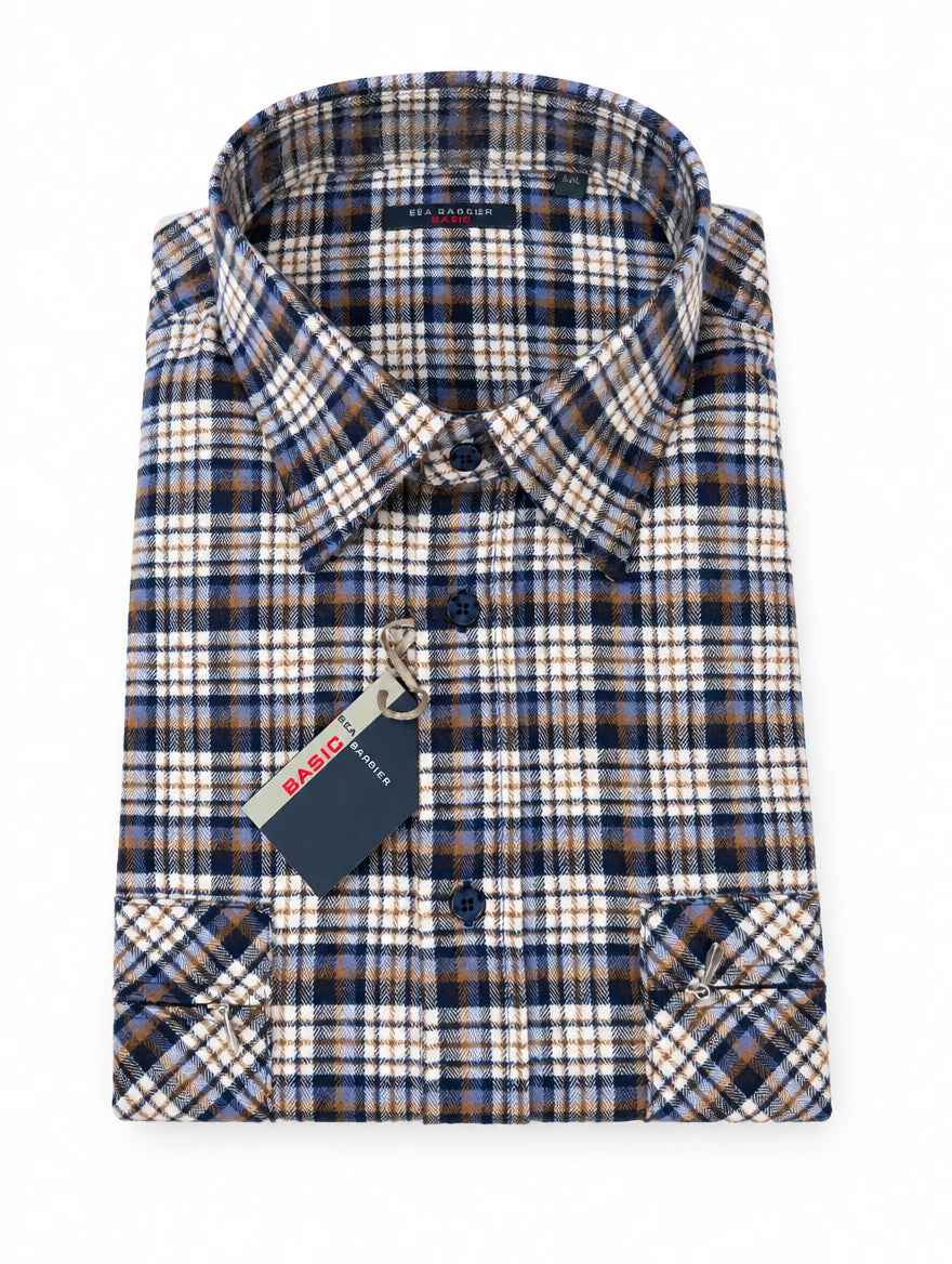 Camicia manica Lunga Sea Barrier MOENA – Beige e Blu